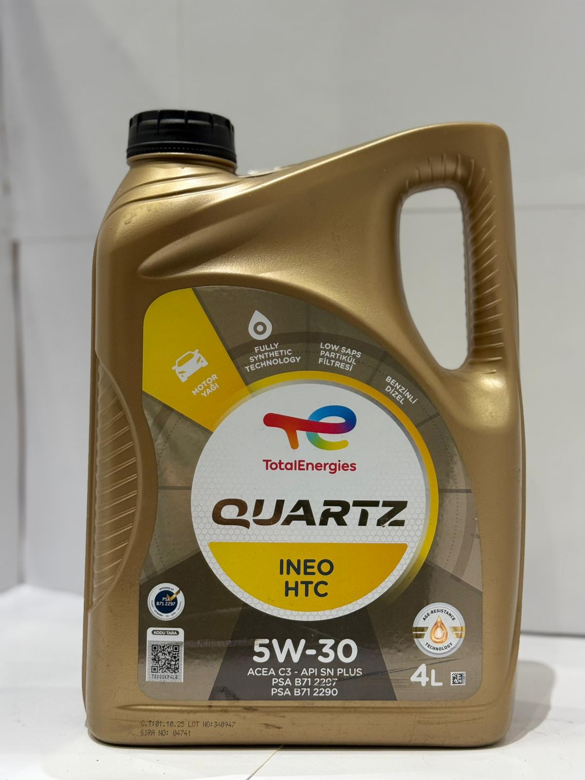 Total Quartz 5W30 4 Lt Yağ